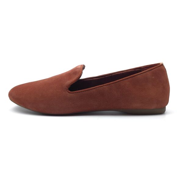 BIRDIES Starling Flat Brandy Suede Smoking Slipper Old Money Quiet Luxury Casual - Picture 3 of 9